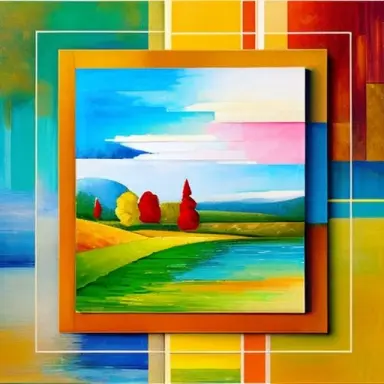 create a mixed media landscape inspired by the styles of impressionism and cubism. use loose brushstrokes and soft colors to cre