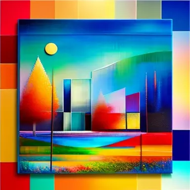 create a mixed media landscape inspired by the styles of impressionism and cubism. use loose brushstrokes and soft colors to cre