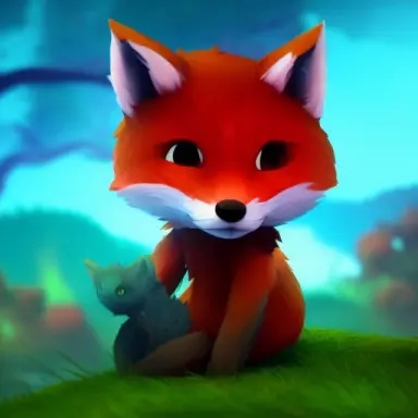 2.5d video game character,ori and the blind forest style,girl fox