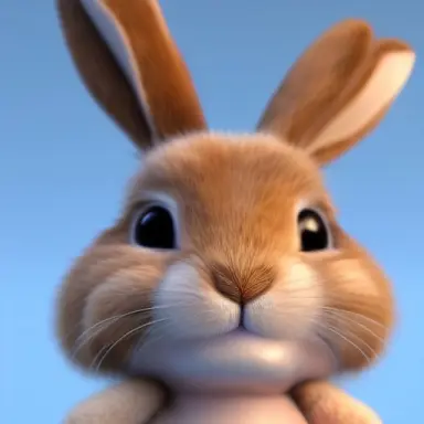 cute rabbit,furry,small pupils,disney,antropomorphic,humanize face,3d