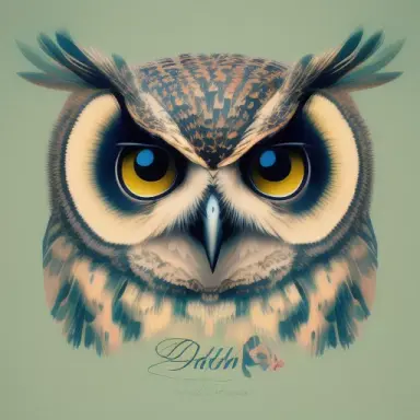 overwhelmingly beautiful owl framed with brigth green letters, ultra detailed vector illustration mixed with hyper realism, mute