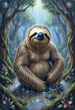 a sloth after the rain surrealist painting
