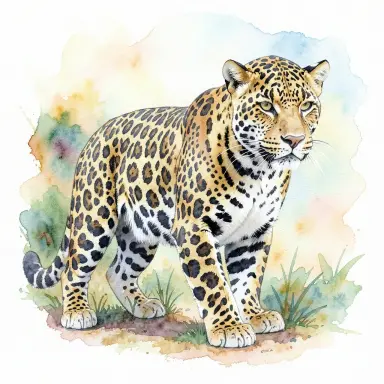 watercolor of a jaguar