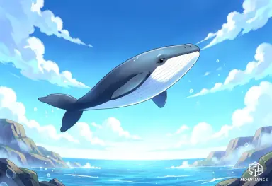 anime background a whale in the sky on a quiet monday