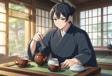 anime background a tea master
