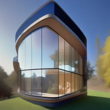 house with convex windows, architecture