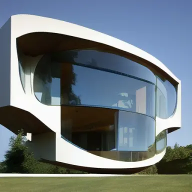 house with convex windows, architecture, modern art now
