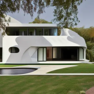 house with convex windows, architecture, modern art now