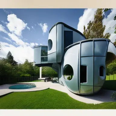 house with convex windows, architecture, modern art now