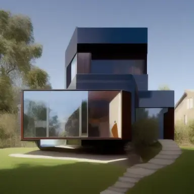 house with convex windows, architecture