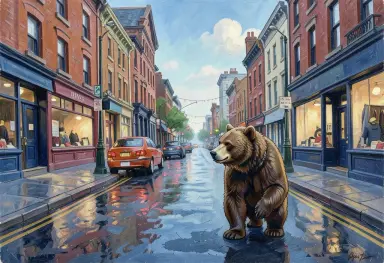a bear from across the street icon painting