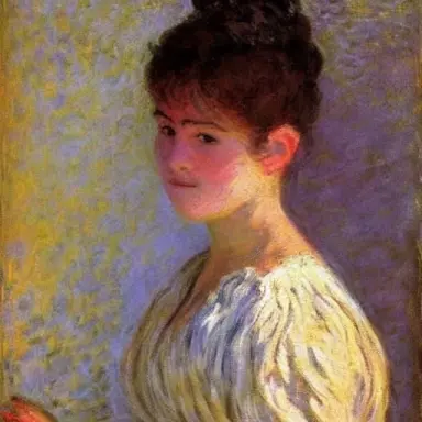b 19th century portrait by Claude Monet of a young woman looking at us sunlight oil painting H 768 n 9 i S 736955477 ts 1660171701 idx 5