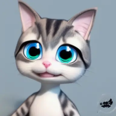 small cute cat smiling, manga anime, gorgeous, artgerm, unreal engine, by pixar, 3d character consept, artstation, unreal engine
