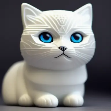 cute toy cat, geometric accurate, relief on skin, plastic relief surface of body, intricate details, cinematic,