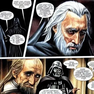 Saruman fighting Darth Vader