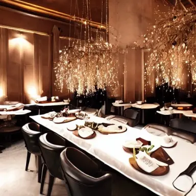 smooth meat table, restaurant, paris, elegant, lights