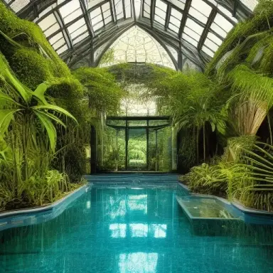 amazing magical jungle, poolinside victorian architecture