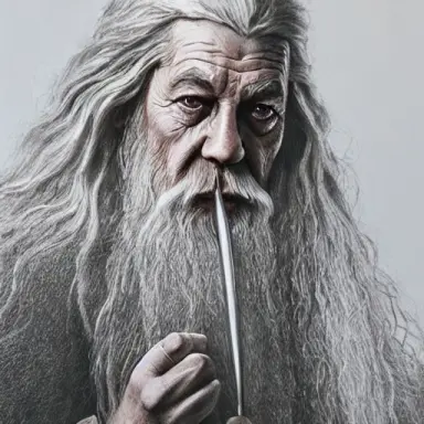 Gandalf from Lord of the Rings diffuse lighting fantasy intricate elegant highly detailed lifelike photorealistic digital painti