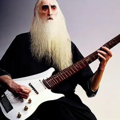 Saruman playing guitar