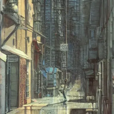 Ricky Montogue skipping down an empty street ((gross))((hyper real)), Julie Bell