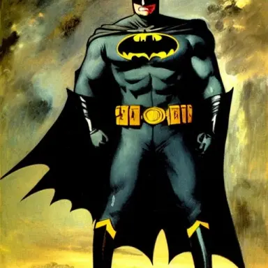 Batman, painting, by Eugene Delacroix