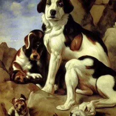 Pif le chien, painting, by Eugene Delacroix