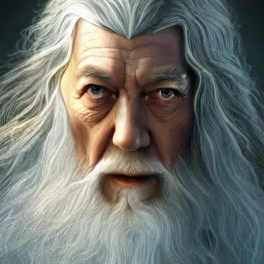 Gandalf from Lord of the Rings, diffuse lighting, fantasy, intricate elegant highly detailed lifelike photorealistic digital pai