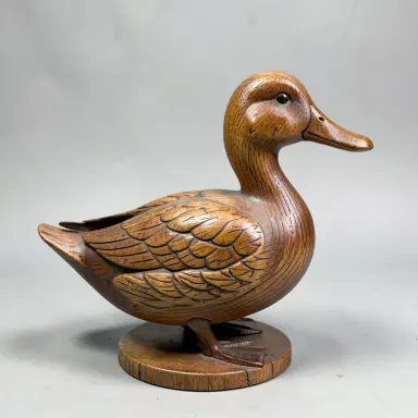 wood carved duck decoy