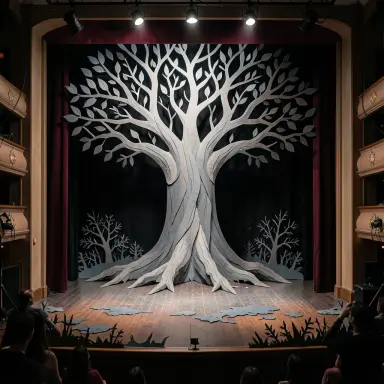 the world tree as a theatre set papercut art