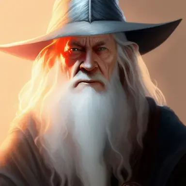 Gandalf from Lord of the Rings, diffuse lighting, fantasy, Magali Villeneuve style