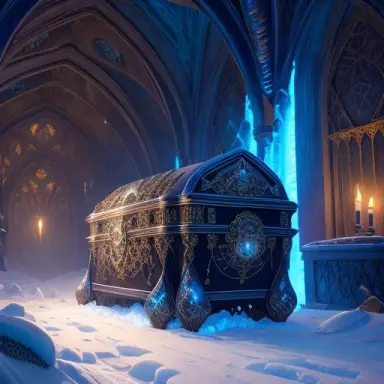 ice coffin, ice tomb, ice crypt, a masterpiece, 8k resolution, dark fantasy concept art, dynamic lighting, hyperdetailed, intric