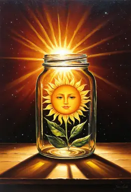 a sun kept in a jar romantic painting
