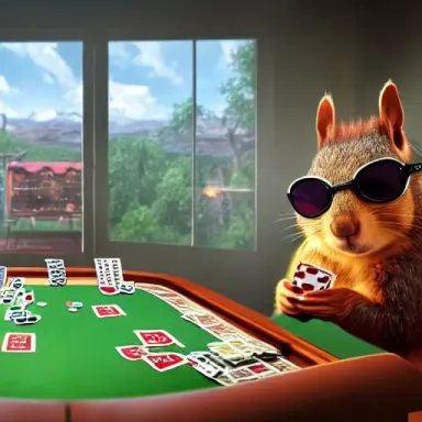 squirrel playing poker 01