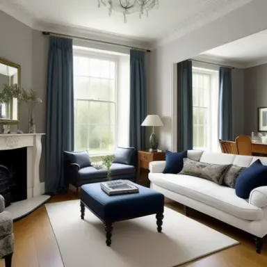 london luxurious interior living room, light walls