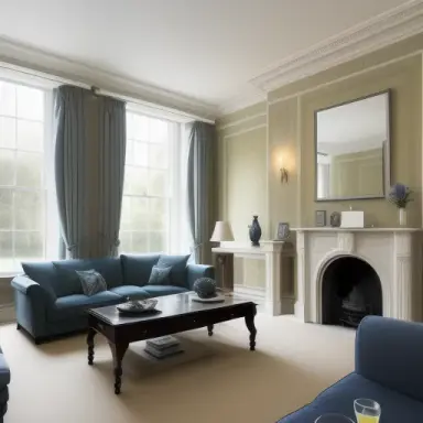 london luxurious interior living room, light walls