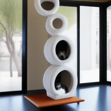 Indoor design architectural cat tree, Santiago Calatrava
