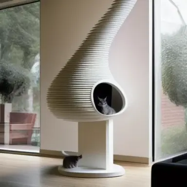 Indoor design architectural cat tree, Santiago Calatrava