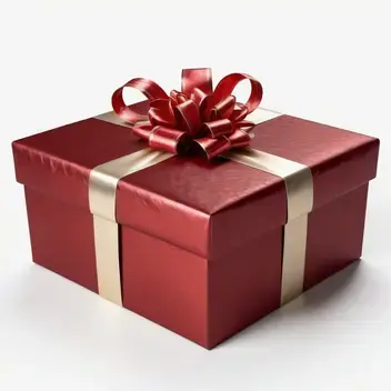christmas present, dark red box, wraped, 8k detailed, white background, , fine details, 4k resolution