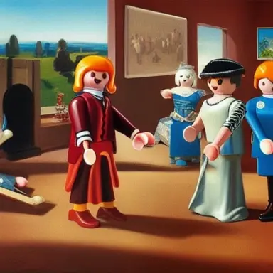 a famous painting but all the characters are playmobil