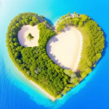 island with heart shape,