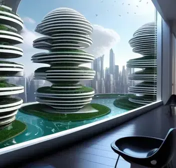 architecture of the future it has the same system as the human consciousness and brain system. a building that has the ability t