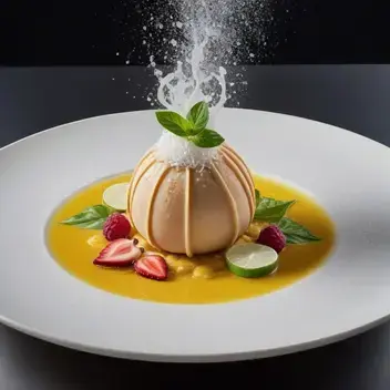 create a culinary narrative or description of a dish using the following five words fragrant, juicy, exquisite, effervescent, r
