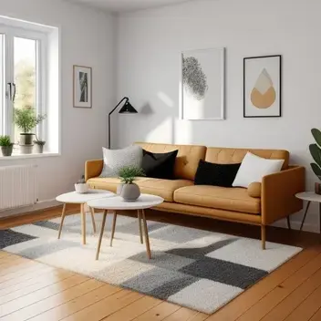 a living roomscandinavian interior style