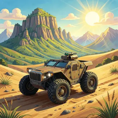 rivendell and a sunny dune rover icon painting
