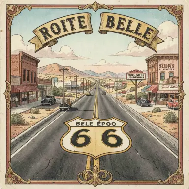 route 66 in the belle poque storybook illustration