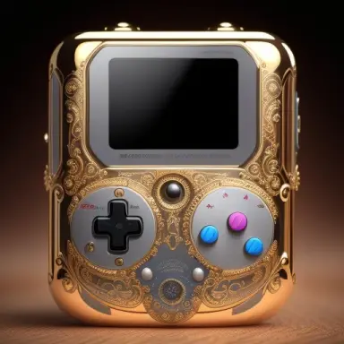 hyperrealistic neo rococo steampunk maximall gameboy console. highly detailed digital art masterpiece, smooth cam de leon eric