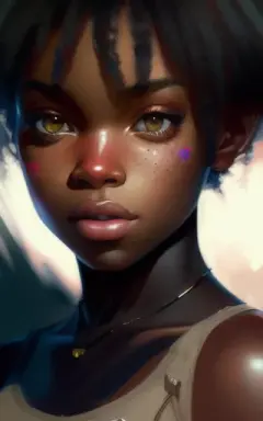 portrait Anime black girl cute fine face, pretty face, realistic shaded Perfect face, fine details. Anime. realistic shaded light