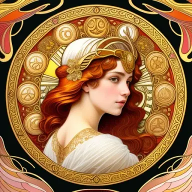 digital painting, art nouveau style inspired by alphonse mucha, pastel colors, epic, sharp focus, illustration, 8k, intricate ar