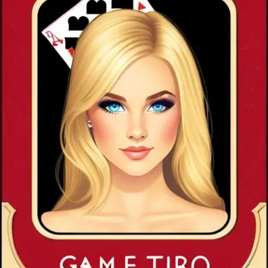 beauty young blonde girl,game cards style,