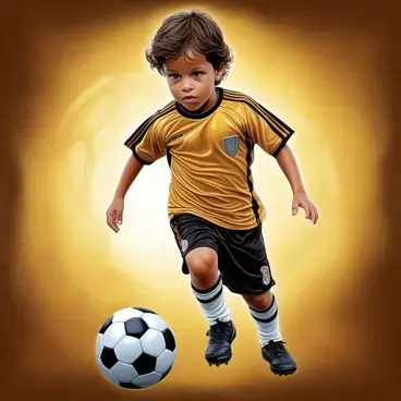 2D Vector Illustration of a child with soccer ball Art for Sublimation, Drink Design Art, Chrome Art, Painting and Stunning Artw